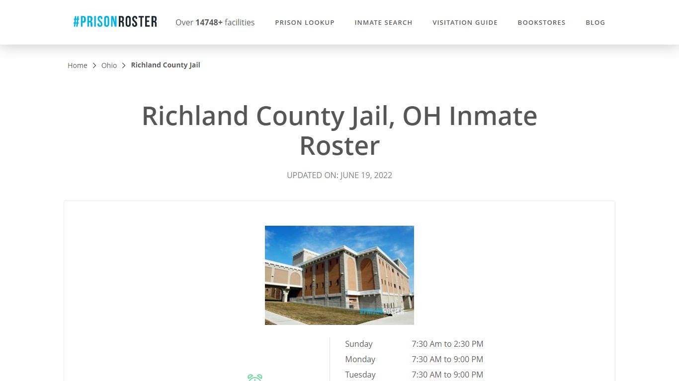 Richland County Jail, OH Inmate Roster